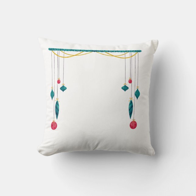Almohada Decorativa de Luces Navideñas Festivas (Anverso)