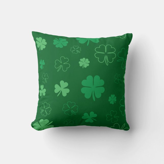Almohada decorativa de Lucky Clover verde oscuro (Anverso)
