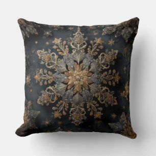 Almohada decorativa de lujo con mandala dorado