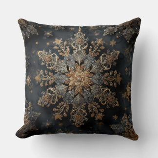 Almohada decorativa de lujo con mandala dorado