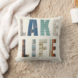 Almohada decorativa de madera rústica "VIDA EN EL