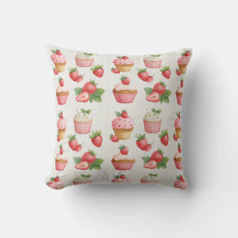 Almohada decorativa de magdalena de fresa Cottagec