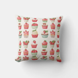 Almohada decorativa de magdalena de fresa Cottagec