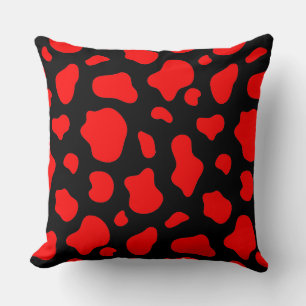 Almohada Decorativa de Manchas Carmesí y Carbón