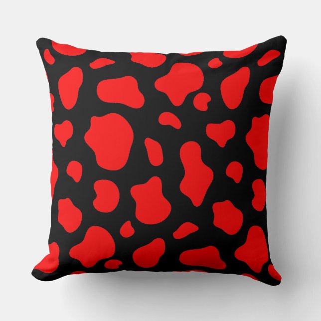 Almohada Decorativa de Manchas Carmesí y Carbón (Anverso)