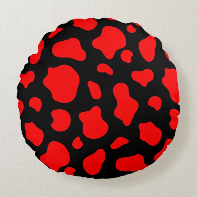 Almohada Decorativa de Manchas Carmesí y Carbón (Anverso)