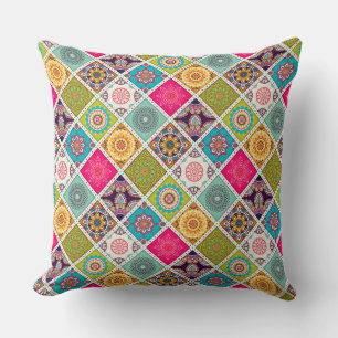 Almohada decorativa de Mandala Colorida