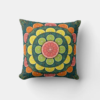 Almohada decorativa de mandala de cítricos