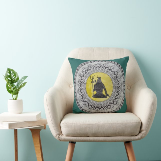 Almohada decorativa de Mandala del Señor Shiva (Silla)