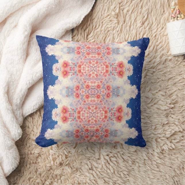 Almohada decorativa de mandala floral celestial (Manta)
