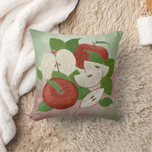 Almohada decorativa de manzana dibujada a mano – G