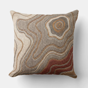 Almohada decorativa de mapa topográfico – Taupe Ca