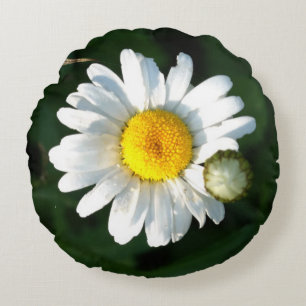 Almohada decorativa de margarita blanca