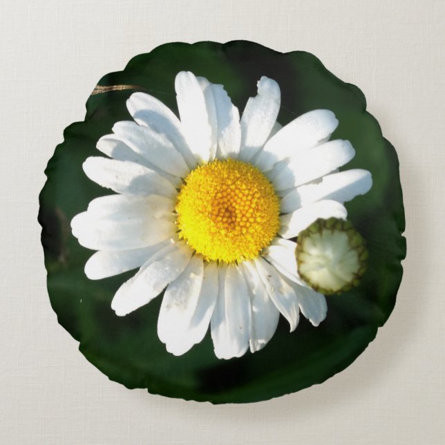 Almohada decorativa de margarita blanca (Anverso)