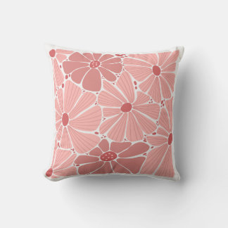 Almohada decorativa de margarita retro suave coral