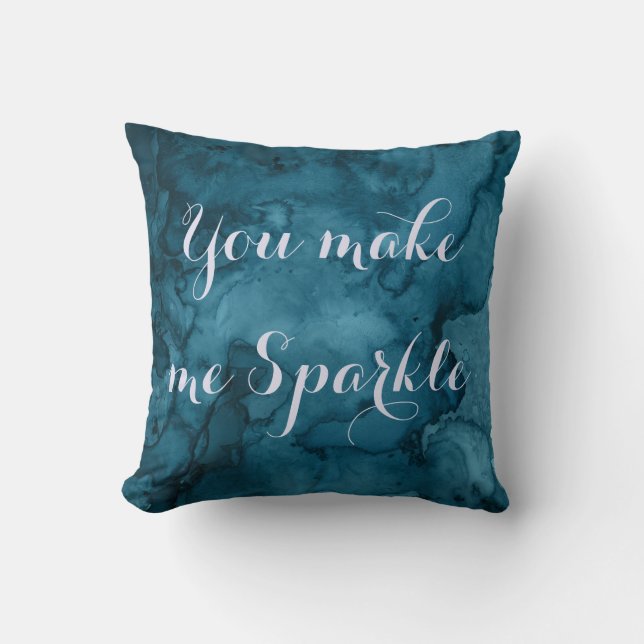 Almohada decorativa de mármol azul. (Anverso)