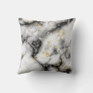 Almohada decorativa de mármol blanco y gris modern
