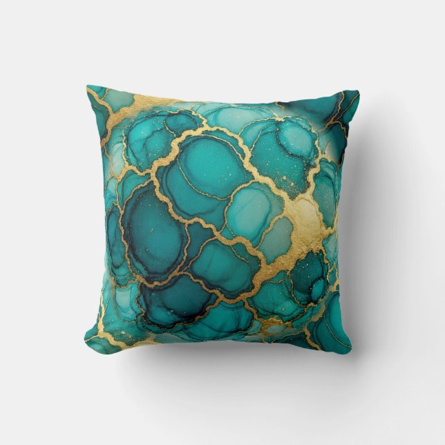 Almohada decorativa de mármol con tinta de alcohol (Anverso)