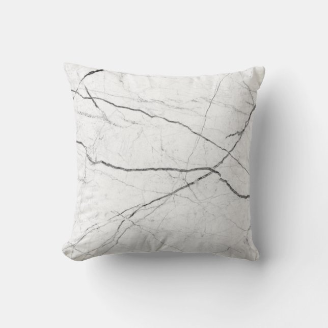 Almohada decorativa de mármol gris y blanco (Anverso)