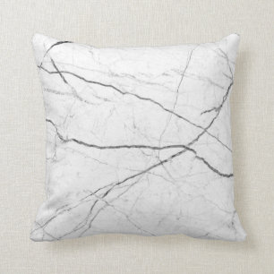 Almohada decorativa de mármol gris y blanco