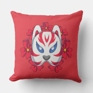Almohada decorativa de máscara de zorro Kitsune ja
