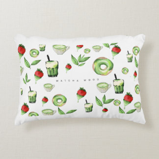 Almohada decorativa de Matcha y frutas con estétic