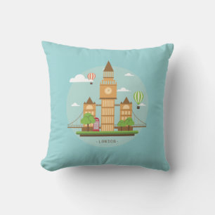Almohada decorativa de monumentos de Londres, Ingl
