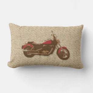 almohada decorativa de moto rústica Burlap