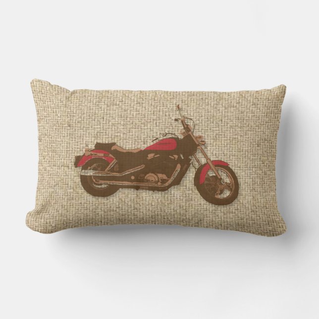 almohada decorativa de moto rústica Burlap (Anverso)