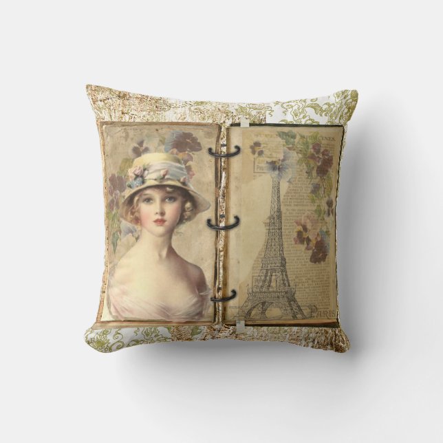 Almohada decorativa de mujer francesa victoriana v (Anverso)
