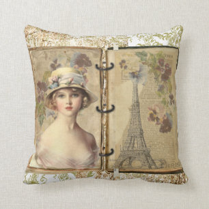 Almohada decorativa de mujer francesa victoriana v