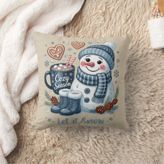Almohada Decorativa De Muñeco De Nieve Deja Que Ni