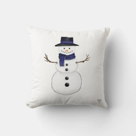Almohada decorativa de muñeco de nieve encantador