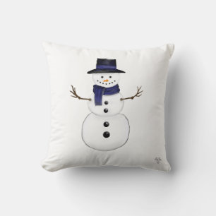 Almohada decorativa de muñeco de nieve encantador