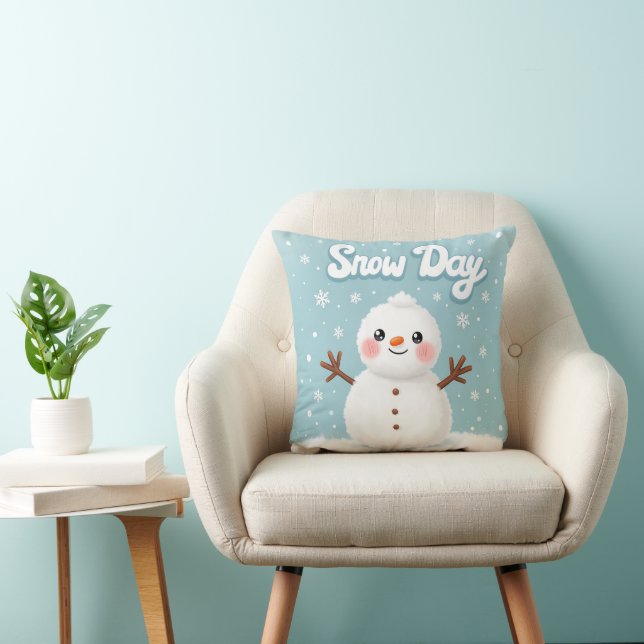 Almohada decorativa de muñeco de nieve para día de (Silla)