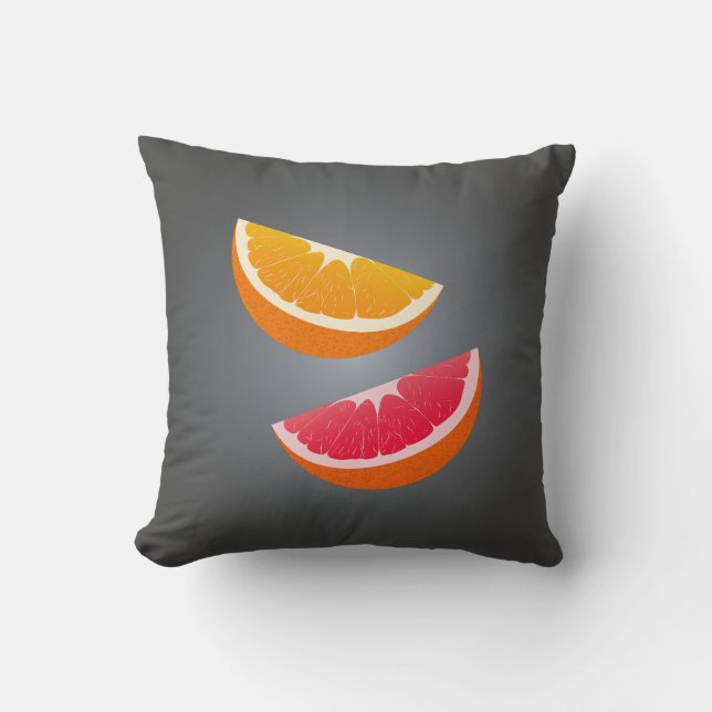Almohada decorativa de naranja y toronja (Anverso)