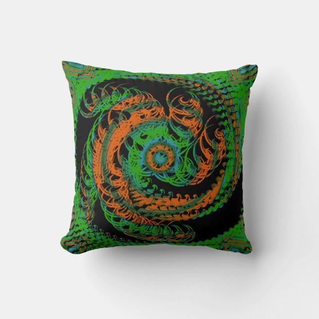 Almohada decorativa de natación verde retro divert (Anverso)