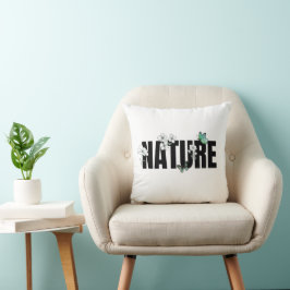 Almohada decorativa de naturaleza en negro blanco