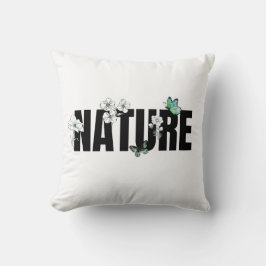 Almohada decorativa de naturaleza en negro blanco