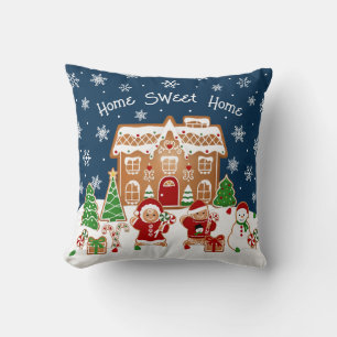 Almohada decorativa de Navidad Casa de Pan de Jeng