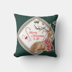 Almohada decorativa de Navidad de bastón de carame