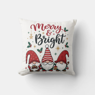 Almohada decorativa de Navidad Gnomos Alegre y Bri