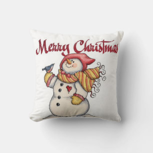Almohada decorativa de Navidad/Muñeco de nieve