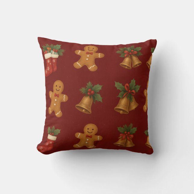 Almohada decorativa de Navidad para casa de vacaci (Anverso)