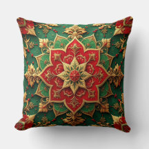 Almohada decorativa de Navidad verde roja