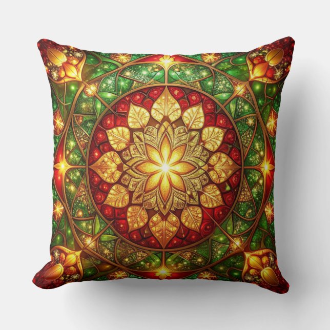 Almohada decorativa de Navidad verde roja (Anverso)