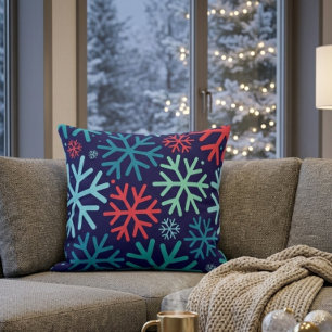 Almohada decorativa de nieve de medianoche