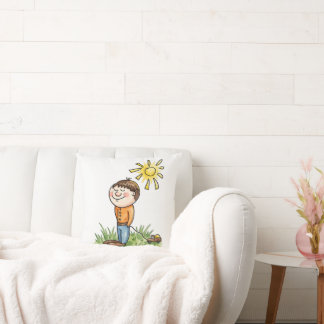 Almohada decorativa de niño lindo con coche de jug