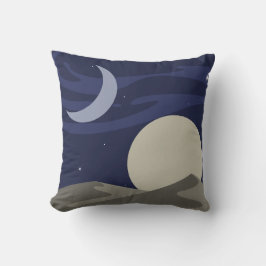 Almohada decorativa de noche de luna y sol sobre d