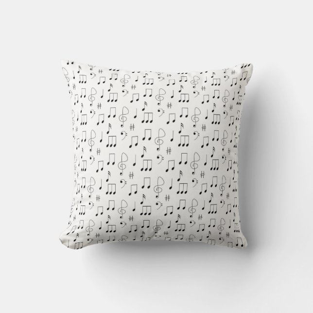 Almohada decorativa de notas musicales para cualqu (Anverso)